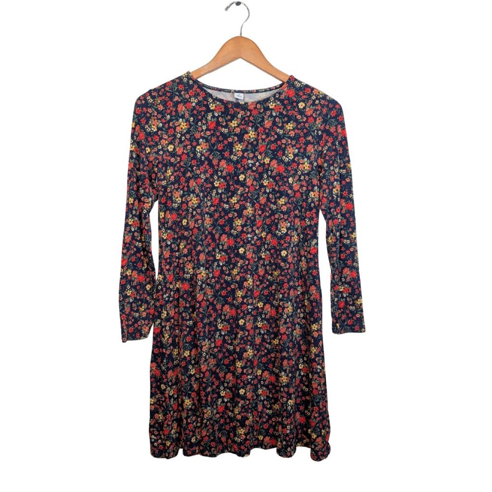 Old Navy Midi Swing Dress Women's XS long sleeve Floral